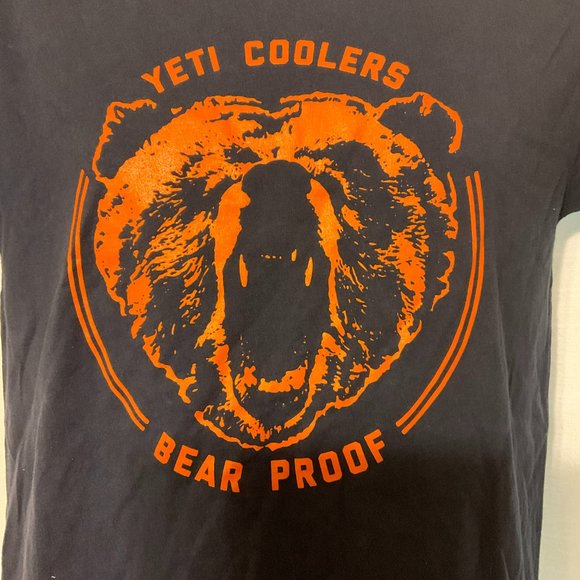 Yeti T-Shirt S Blue Orange Yeti Coolers Bear Proof Short Sleeve - Picture 4 of 8